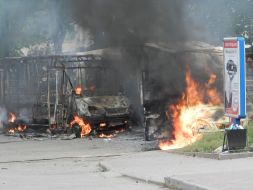 Burned bus