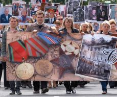Participants of parade on Victory Day