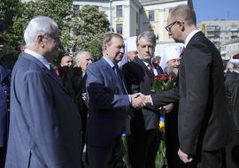 Leonid Kravchuk, Leonid Kuchma, Viktor Yushchenko and Arseniy Yatsenyuk