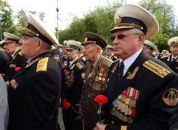 Participants of laying-on of flowers