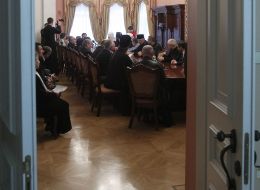 Participants of the meeting of the Council of Churches and Religious Organizations