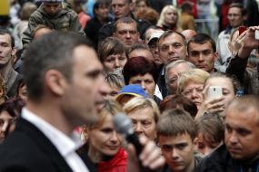 Vitali Klitschko meeting with residents of Podilskyi district