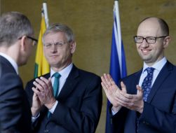 Jan Tombinski, Carl Bildt and Arseniy Yatsenyuk
