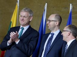 Jan Tombinski, Carl Bildt and Arseniy Yatsenyuk