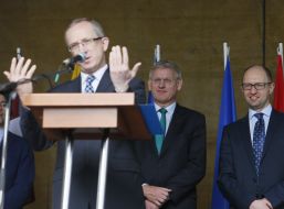 Jan Tombinski, Carl Bildt and Arseniy Yatsenyuk