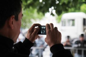 Riot police in the center of Simferopol