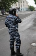 Riot police in the center of Simferopol