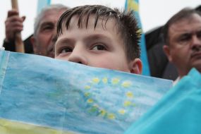 Participants of mourning rally