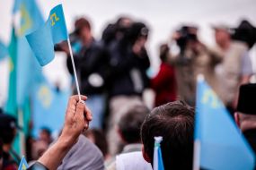 Participant mourning rally