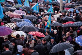 Participant mourning rally