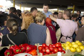 Vitaliy Klichko on Privoz market  in Odessa
