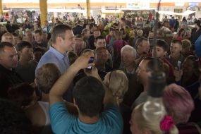 Vitaliy Klichko on Privoz market  in Odessa
