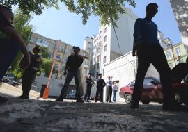 Police and activists self-defense detachment