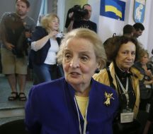 Madeleine Korbel Albright and Ana de Palacio