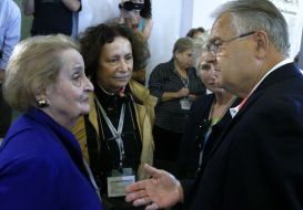 Madeleine Korbel Albright , Bogdan Futey and Ana de Palacio
