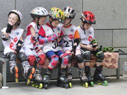 Children ride on rollers