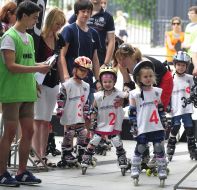 Children ride on rollers