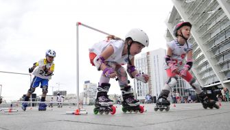 Children ride on rollers