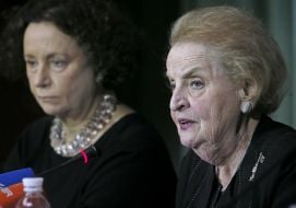 Madeleine Korbel Albright and Ana de Palacio