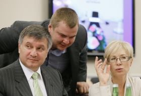 Arsen Avakov, Dmitry Bulatov and Lyudmila Denisova