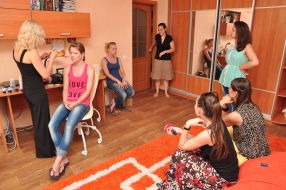 Children during the master class