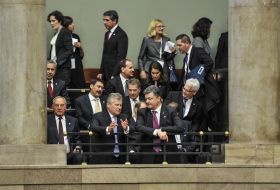 Aleksandr Kvasnievsky and Petr Poroshenko