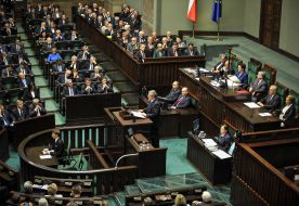 Participants of the meeting of the Polish Parliament