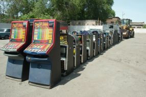 Warehouse of seized gambling machines