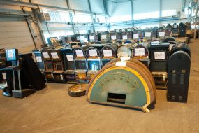 Warehouse of seized gambling machines