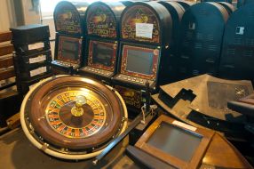 Warehouse of seized gambling machines