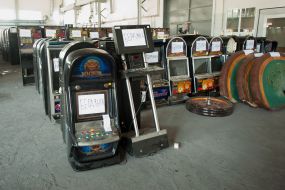 Warehouse of seized gambling machines