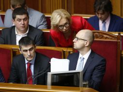 Arseniy Yatsenyuk, Lyudmila Denisova and Vitaliy Yarema