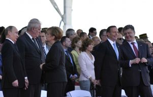 Владимир Путин, Ангела Меркель, Тони Эбботт и Петр Порошенко