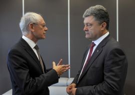 Герман ван Ромпей и Петр Порошенко