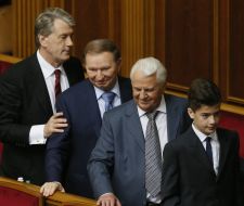 Mikhail Poroshenko, Viktor Yushchenko, Leonid Kuchma and Leonid  Kravchuk