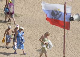 Holidaymakers on the beach