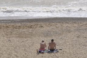 Holidaymakers on the beach