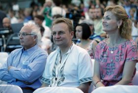 Ivan Vakarchuk, Andrey Sadovy and Ekaterina Kit-Sadova