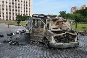 Burned car