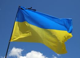 Mourning Ribbon and Ukrainian flag