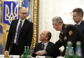 Arseniy Yatsenyuk, Andrew Paruby, Mikhail Koval and Valentin Nalyvaychenko