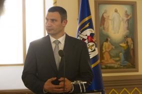 Vitaliy Klichko during a diplomatic reception