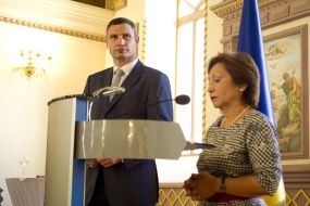 Vitaliy Klichko during a diplomatic reception