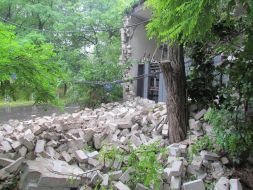 Damaged transformer station in Mariupol