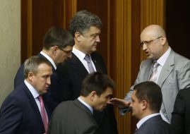 Петр Порошенко, Александр Турчинов и Андрей Дещица