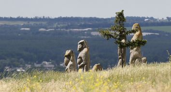 Stone woman on the mountain Kremenets