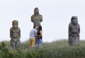 Stone woman on the mountain Kremenets