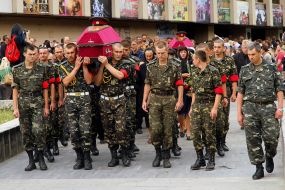 Церемония прощания с погибшими военнослужащими
