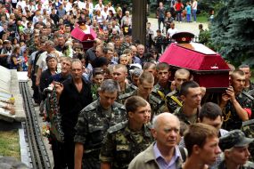 Церемония прощания с погибшими военнослужащими