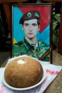 Portrait of a dead serviceman Andrei Kravchenko